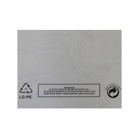Printed warning notice poly bags with permanent seal